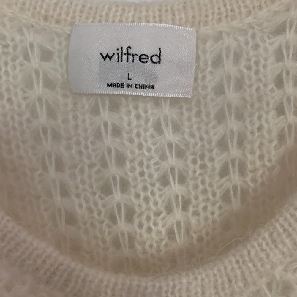 Aritzia Wilfred Raelynn Sweater Large Ivory Cream Lightweight NWT